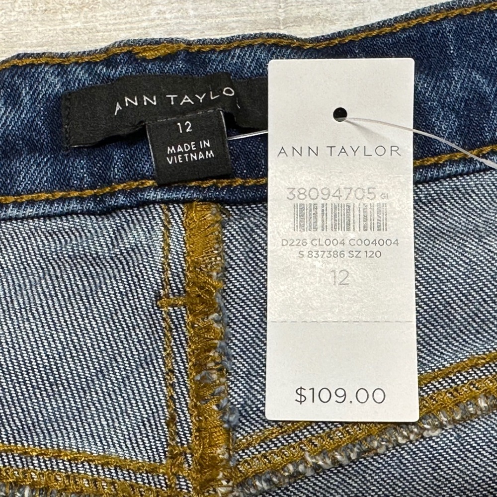 Ann Taylor The Barrel High Rise Dark Wash Jeans Women's Size 12‎ NEW - Picture 4 of 9